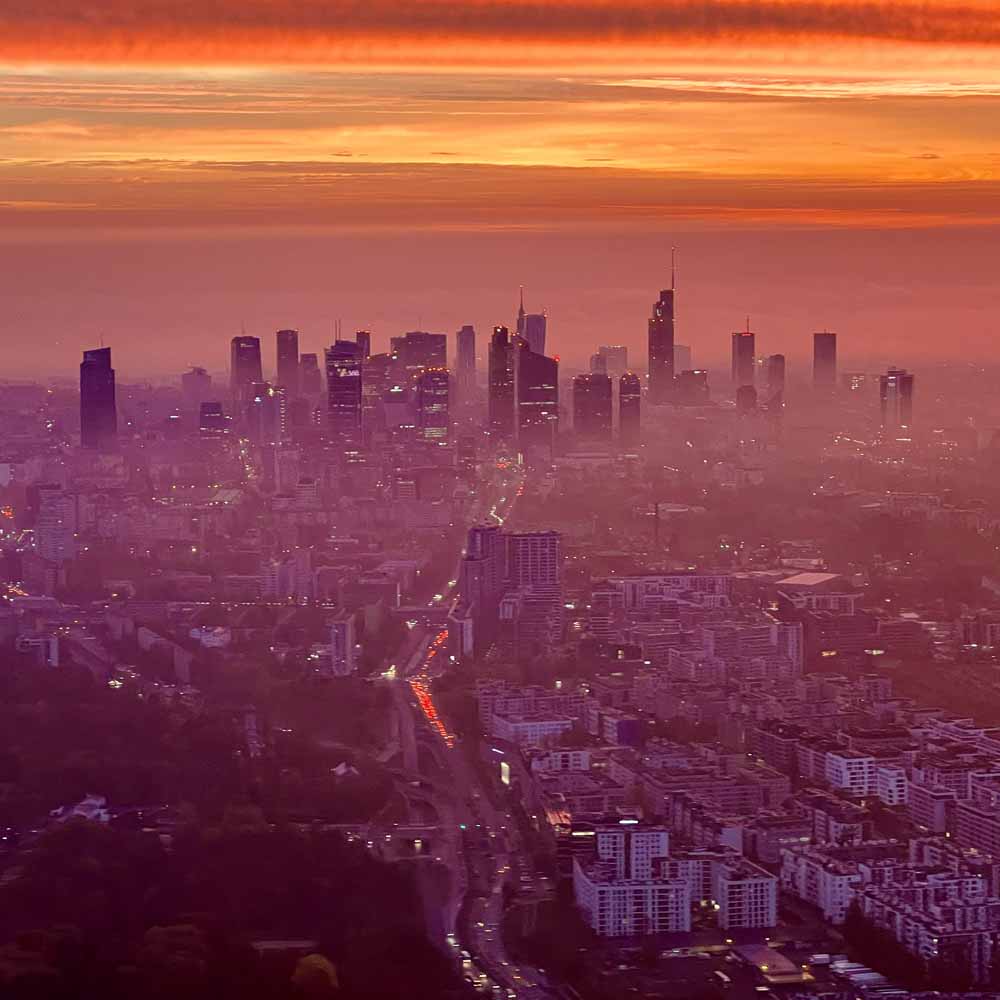 Loty widokowe - Warszawa o wschodzie słońca
